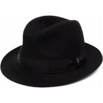 Sorte Borsalino Trilby hatte Størrelse XL 55 cm til Herrer på udsalg 