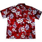 Røde Klassiske Hawaiiskjorter i Bomuld Button down Størrelse XL med Blomstermønster 