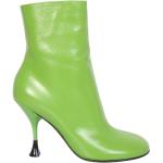 Grønne Læderstøvler i Læder Med lynlåse Hælhøjde over 9 cm Størrelse 39 til Damer på udsalg 