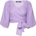 Henny Wrap Top Tops Crop Tops Long-sleeved Crop Tops Purple Gina Tricot