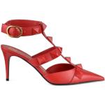Røde Elegant Valentino Garavani Sommer Sandaler med hæl i Læder med Nitter med rem Hælhøjde 7 - 9 cm Størrelse 41.5 til Damer på udsalg 