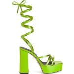 Lime GIUSEPPE ZANOTTI Sommer Sandaler med hæl i Læder blokhæle Størrelse 41 til Damer på udsalg 