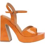Orange Elvio Zanon Sommer Sandaler med hæl blokhæle med rem Størrelse 41 til Damer på udsalg 