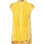 Gule HIGH Kortærmede skjorter i Polyester Mandarin krave med korte ærmer Størrelse XL til Damer 