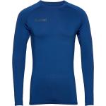 Blå Hummel First Performance Langærmede t-shirts i Jersey Størrelse XL 