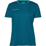 Blå Hummel Authentic Træningstrøjer i Jersey med korte ærmer Størrelse XL til Damer 