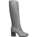 Grå Hogan Læderstøvler i Læder blokhæle med runde skosnuder Størrelse 38.5 til Damer 