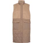 Hollie W Long Quilted Vest Vests Quilted Vests Beige Weather Report
