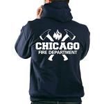 Hooded Jacket Chicago Fire Dept., Axes and CFD Emblem blue navy Size:XL