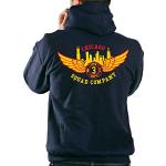 Hoodie Chicago Fire Dept. Squad 3 Eagle Wings Skyline blue navy Size:L