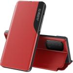 Røde Elegant Huawei P Smart covers i Læder med Vindue på udsalg 