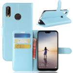 Blå Elegant Mobilpung Huawei P20 Lite covers i Læder på udsalg 