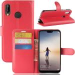 Røde Elegant Mobilpung Huawei P20 Lite covers i Læder på udsalg 