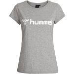 hummel Damen T-Shirt Classic Bee Womens Short Sleeve Tee, Grey Melange/White, XS