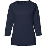 Blå Bluser med 3/4-ærmer i Bomuld med rund udskæring Med 3/4 ærmer Størrelse 3 XL til Damer 