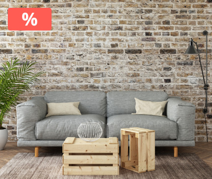 grå 2-personers sofa med træben på udsalg