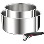 Ingenio Preference On 3 Pcs Saucepan Set Home Kitchen Pots & Pans Saucepan Sets Silver Tefal