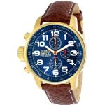 Invicta I-Force Men's Quartz Watch with Blue Dial Chronograph display on Brown Leather Strap 3329