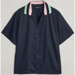 Blå J. LINDEBERG Kortærmede skjorter i Lyocell med korte ærmer Størrelse XL med Striber til Herrer 