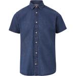 Mørkeblå Jack & Jones Kortærmede skjorter i Denim med korte ærmer Størrelse XL til Herrer på udsalg 
