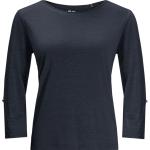 Blå Jack Wolfskin Coral Coast T-shirts med 3/4-ærmer Størrelse XL til Damer 