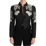 Sorte Dolce & Gabbana Damejakker i Silke Størrelse XL med Blomstermønster på udsalg 