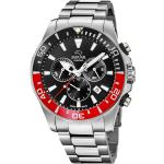 Jaguar Executive Diver chrono armbåndsur i stål med sort skive, sort/rød krans