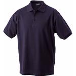Auberginefarvede Klassiske James & Nicholson Kortærmede polo shirts i Bomuld Størrelse XL 