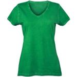 Grønne James & Nicholson Plus size t-shirts i Jersey Størrelse XL til Damer 