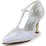 Jia Jia Bridal A3120 Satin Low Heel Open toe Prom Party Dance Wedding shoes Wommen Pumps White, 5 UK/ EU 38