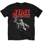 Jimi Hendrix Men's Block Logo Short Sleeve T-Shirt, Black, Large