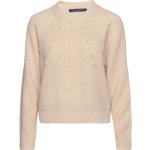 Jolee Pearl Long Sleeve Crew Tops Knitwear Jumpers Beige French Connection