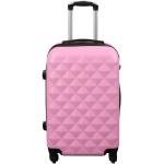 Kabinekuffert - Hardcase letvægt kuffert med 4 hjul - Diamant lyserød