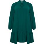 Grønne Midi Kaffe Plus size kjoler med rund udskæring Størrelse XL til Damer på udsalg 