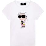 Hvide Karl Lagerfeld T-shirts med tryk i Modal Størrelse XL på udsalg 
