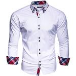 Hvide Casual Sommer Kortærmede skjorter i Bomuld Button down Med lange ærmer Størrelse XL med Striber 