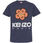 Marineblå Farverige KENZO T-shirts med rund hals i Bomuld med korte ærmer Størrelse XL med Blomstermønster til Damer 