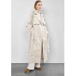 Sølvfarvede Trench coats i Bomuld med Bælte Størrelse XL til Damer 