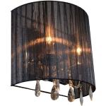 Klassisk væglampe krom med sort skærm - Ann-Kathrin 2