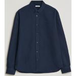 Blå Knowledgecotton Apparel Økologiske Bæredygtige Langærmede skjorter i Bomuld Størrelse XL til Herrer 