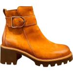 Orange Paul Green Læderstøvler i Læder med rem Hælhøjde 5 - 7 cm Størrelse 38.5 Foret til Damer 