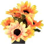 Kunstige solsikker - Kunstig blomster buket - 7 solsikkeblomster