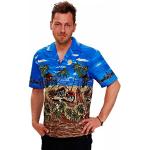 Blå Farverige Hawaiiskjorter i Bomuld Button down Størrelse 3 XL 