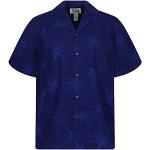 Mørkeblå Farverige Kortærmede skjorter i Bomuld Button down med korte ærmer Størrelse XL 