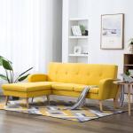 L-formet sofa stofbetræk 186 x 136 x 79 cm gul