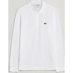Hvide Lacoste Langærmede polo shirts i Bomuld Med lange ærmer Størrelse 3 XL til Herrer 