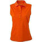 Orange James & Nicholson Kortærmede polo shirts Uden ærmer Størrelse XXL til Damer 