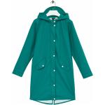 Grønne Vandtætte Lang regnjakke i Polyester Størrelse XL med hætte til Damer på udsalg 