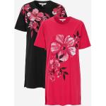 Økologiske Bæredygtige Kortærmede t-shirts med Blomster med rund udskæring med korte ærmer Størrelse XL til Damer 