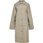 Beige Selected Økologiske Bæredygtige Trench coats i Bomuld Størrelse XL med hætte til Damer på udsalg 